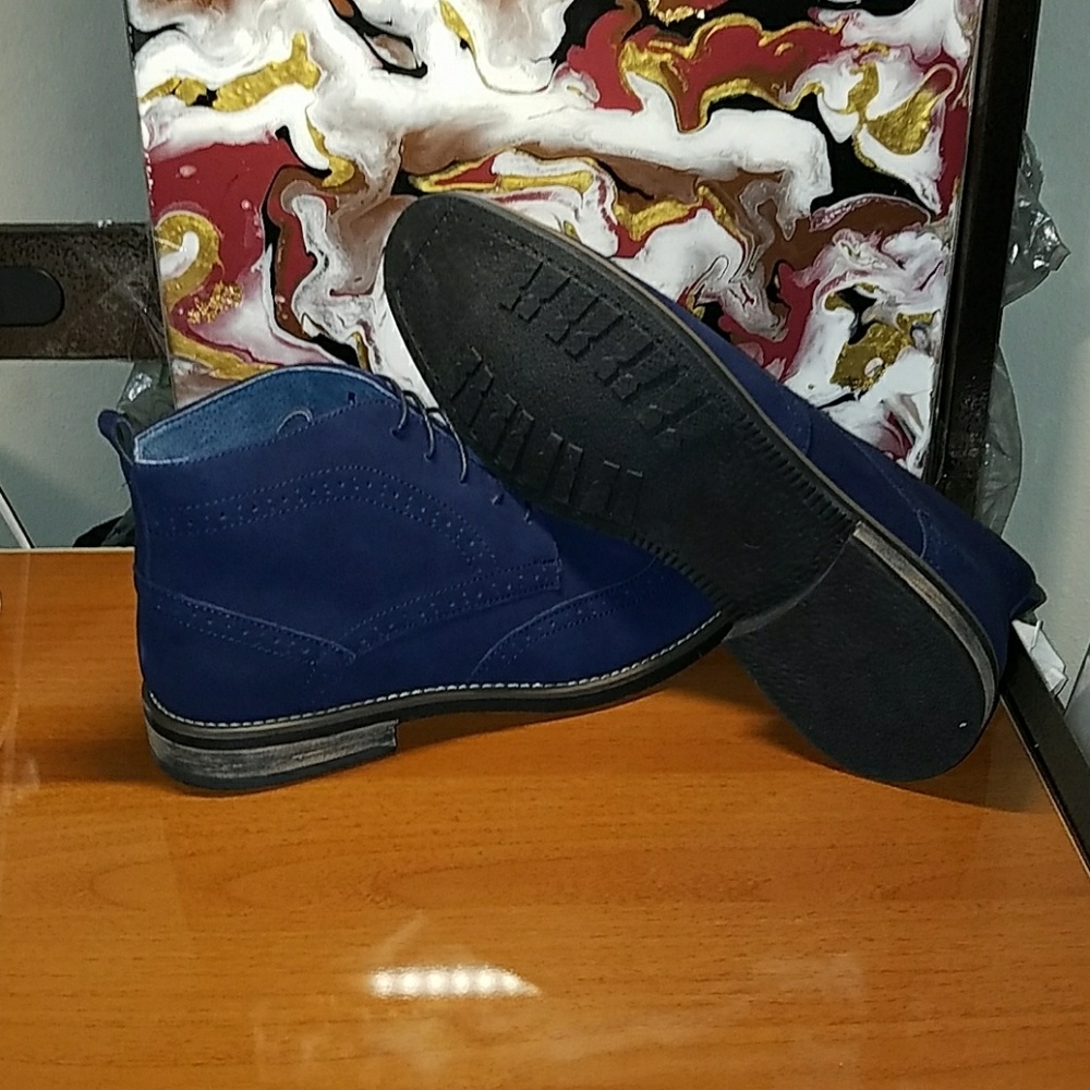Mens "Ricardo" Suede Leather Lace Up Chukka Boots - Picture 3 of 8